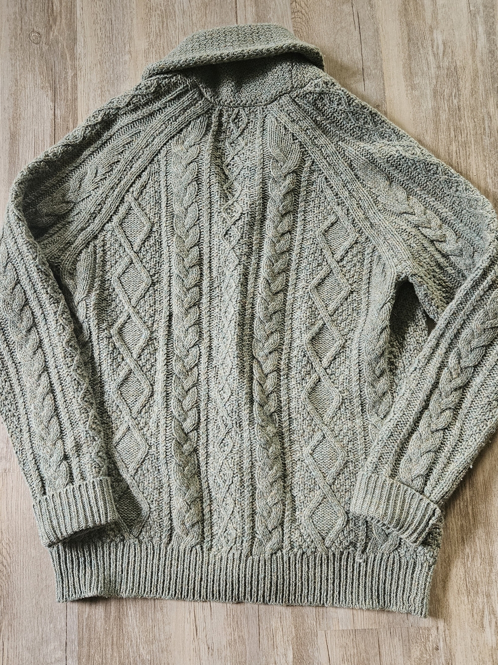Polo Ralph Lauren Men's Green Wool Cashmere Cable Knit Shawl Collar Cardigan M - Picture 6 of 6